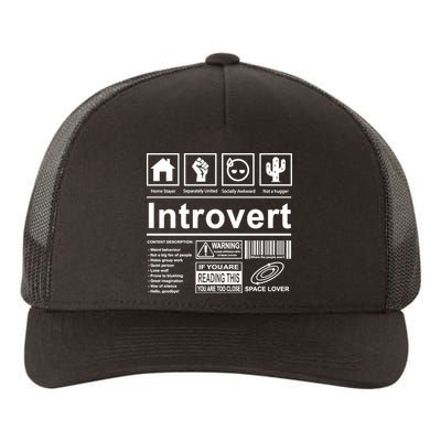 Introvert Label Funny Gift Yupoong Adult 5-Panel Trucker Hat