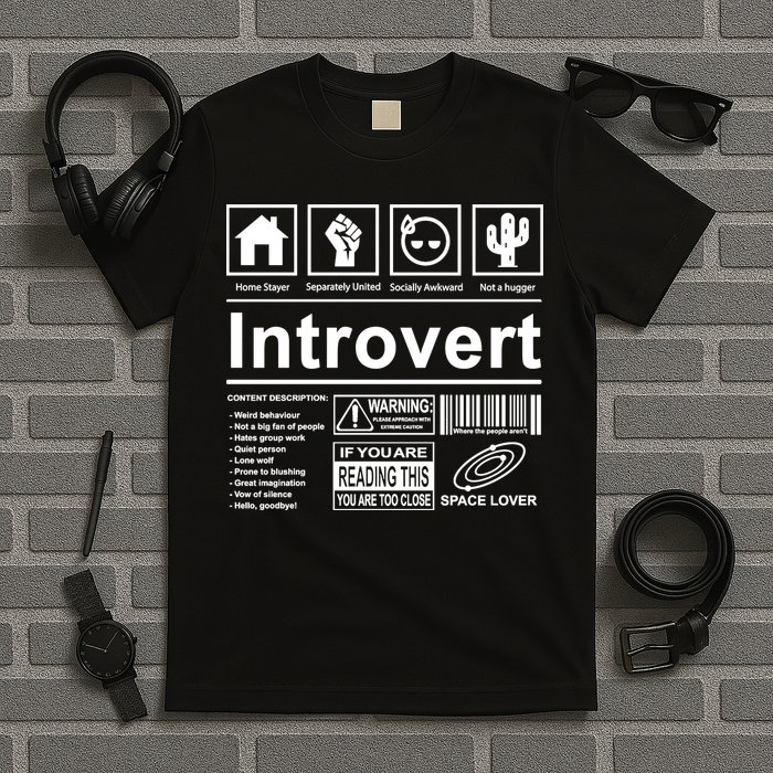Introvert Label Funny Gift T-Shirt