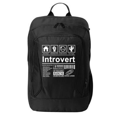 Introvert Label Funny Gift City Backpack