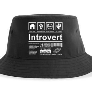 Introvert Label Funny Gift Sustainable Bucket Hat