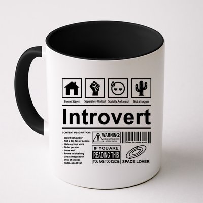 Introvert Label Funny Gift Mug