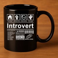 Introvert Label Funny Gift 11oz C Handle Ceramic Mug