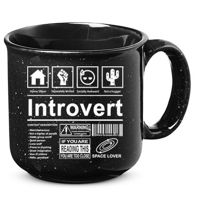 Introvert Label Funny Gift 15oz Campfire Ceramic Mug