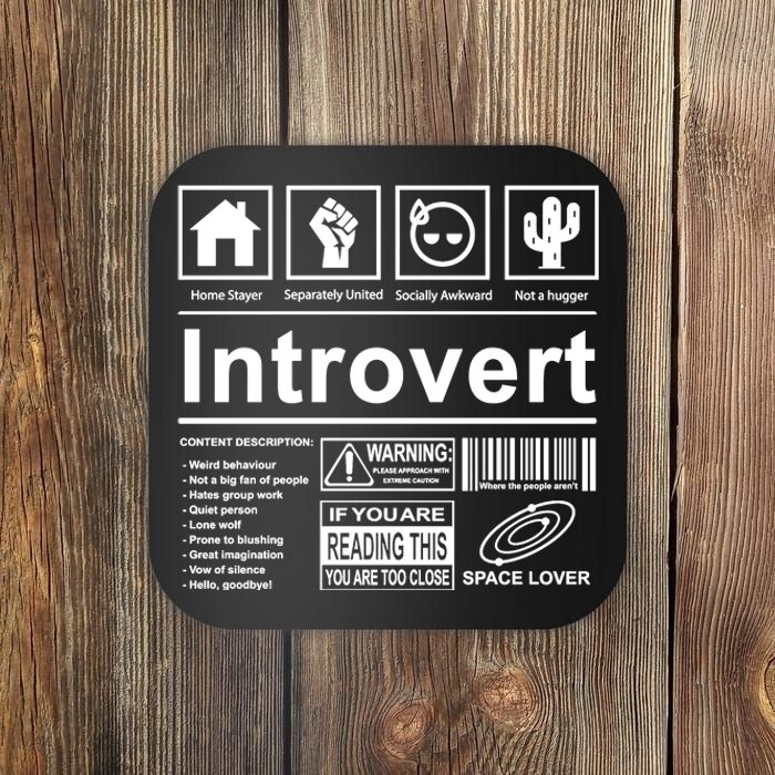 Introvert Label Funny Gift Coaster