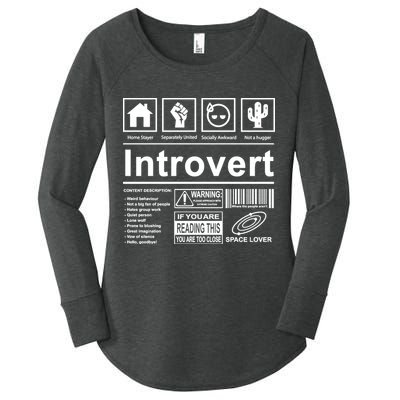 Introvert Label Funny Gift Women's Perfect Tri Tunic Long Sleeve Shirt