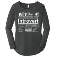 Introvert Label Funny Gift Women's Perfect Tri Tunic Long Sleeve Shirt