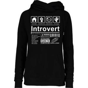 Introvert Label Funny Gift Womens Funnel Neck Pullover Hood