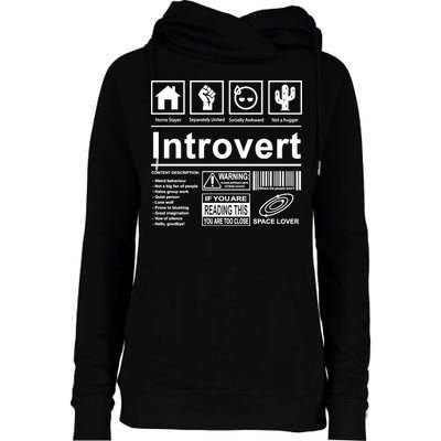 Introvert Label Funny Gift Womens Funnel Neck Pullover Hood