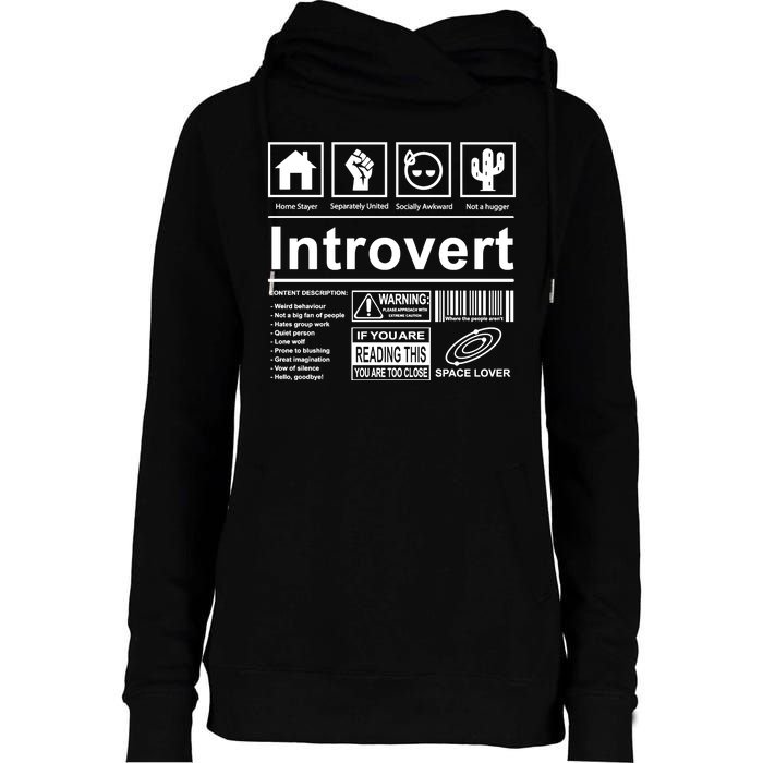 Introvert Label Funny Gift Womens Funnel Neck Pullover Hood