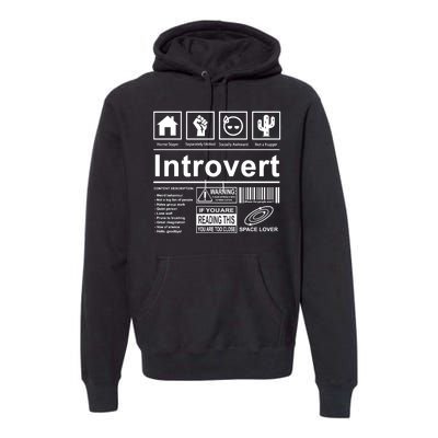 Introvert Label Funny Gift Premium Hoodie