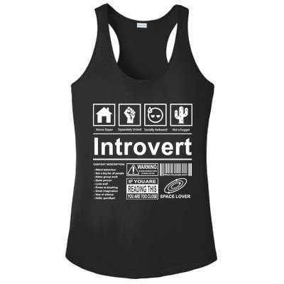 Introvert Label Funny Gift Ladies PosiCharge Competitor Racerback Tank