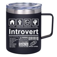Introvert Label Funny Gift 12oz Stainless Steel Coffee Mug