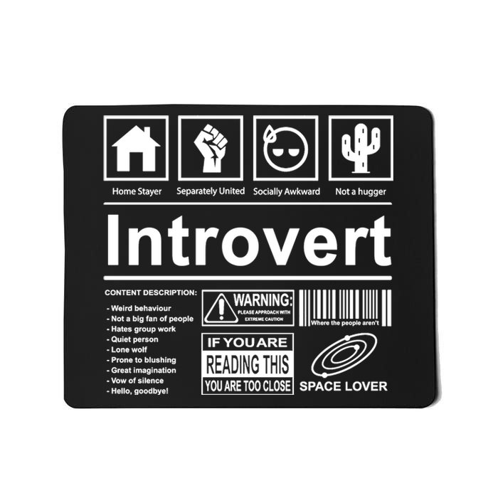 Introvert Label Funny Gift Mousepad