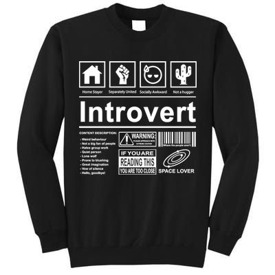 Introvert Label Funny Gift Tall Sweatshirt
