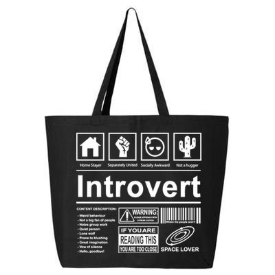 Introvert Label Funny Gift 25L Jumbo Tote