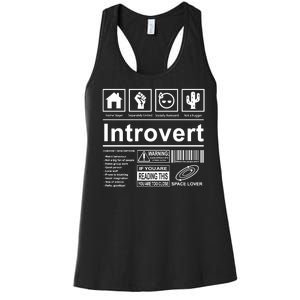 Introvert Label Funny Gift Women's Racerback Tank