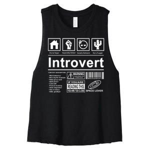 Introvert Label Funny Gift Women's Racerback Cropped Tank