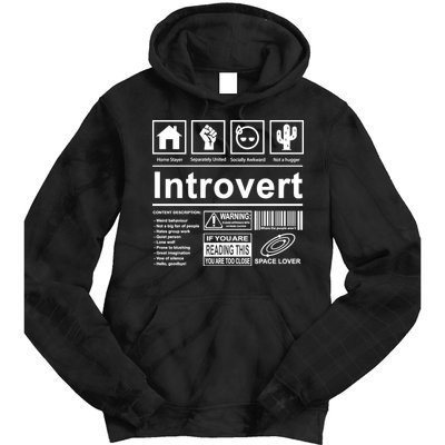 Introvert Label Funny Gift Tie Dye Hoodie