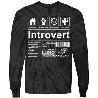 Introvert Label Funny Gift Tie-Dye Long Sleeve Shirt