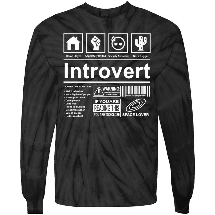 Introvert Label Funny Gift Tie-Dye Long Sleeve Shirt