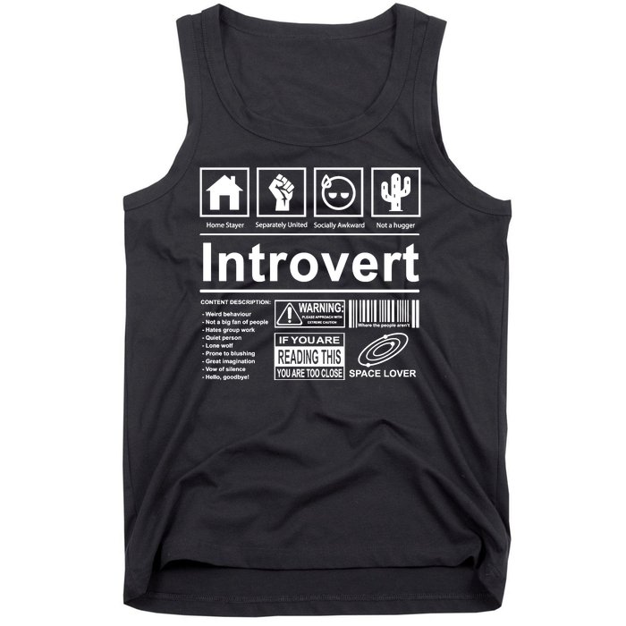 Introvert Label Funny Gift Tank Top