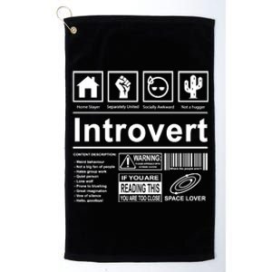 Introvert Label Funny Gift Platinum Collection Golf Towel