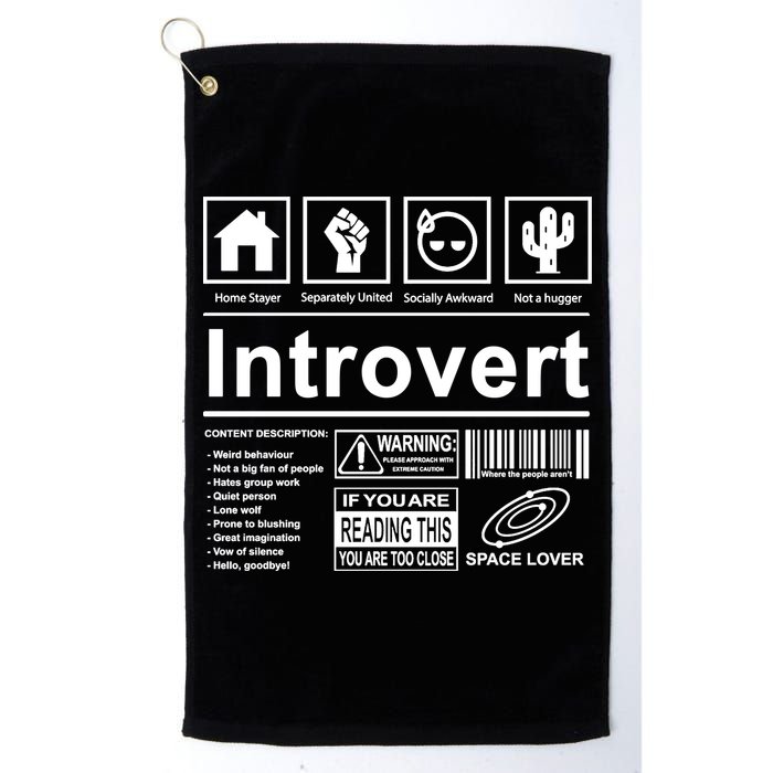 Introvert Label Funny Gift Golf Towel