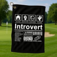 Introvert Label Funny Gift Golf Towel