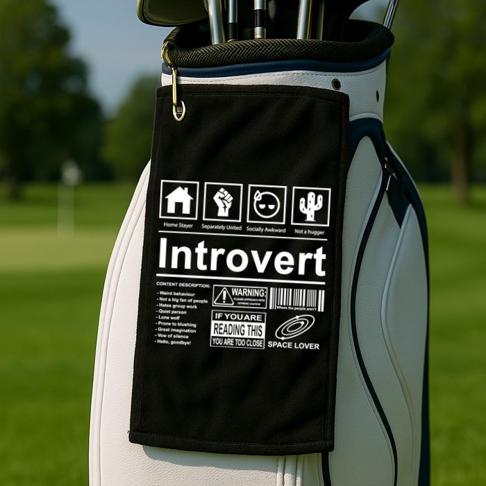 Introvert Label Funny Gift Golf Towel