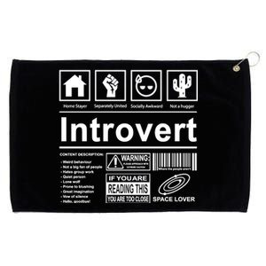 Introvert Label Funny Gift Grommeted Golf Towel