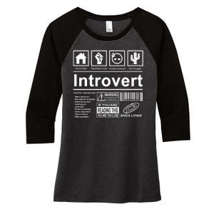 Introvert Label Funny Gift Women's Tri-Blend 3/4-Sleeve Raglan Shirt