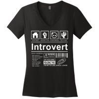 Introvert Label Funny Gift Women's V-Neck T-Shirt