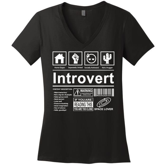 Introvert Label Funny Gift Women's V-Neck T-Shirt