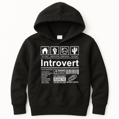 Introvert Label Funny Gift Kids Hoodie