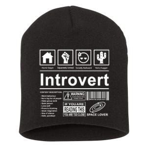 Introvert Label Funny Gift Short Acrylic Beanie