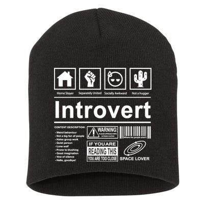 Introvert Label Funny Gift Short Acrylic Beanie