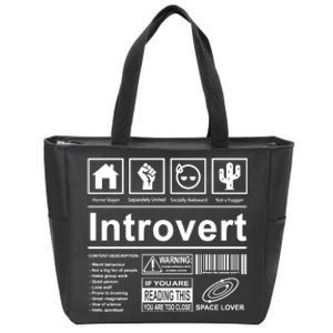 Introvert Label Funny Gift Zip Tote Bag