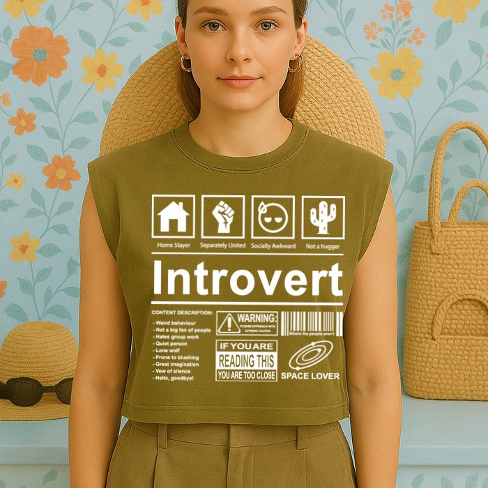 Introvert Label Funny Gift Garment-Dyed Women's Muscle Tee