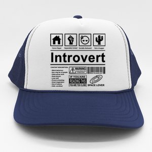 Introvert Label Funny Gift Trucker Hat