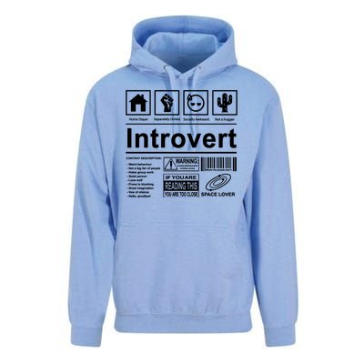 Introvert Label Funny Gift Unisex Surf Hoodie