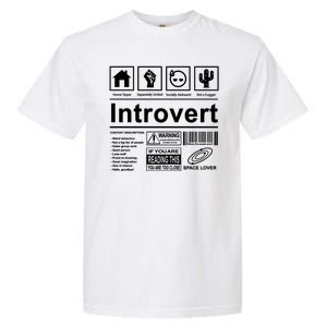 Introvert Label Funny Gift Garment-Dyed Heavyweight T-Shirt