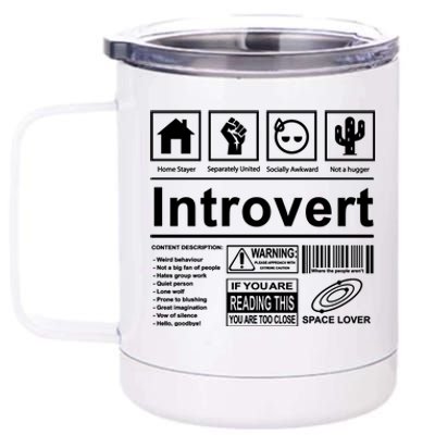 Introvert Label Funny Gift 12 oz Stainless Steel Tumbler Cup