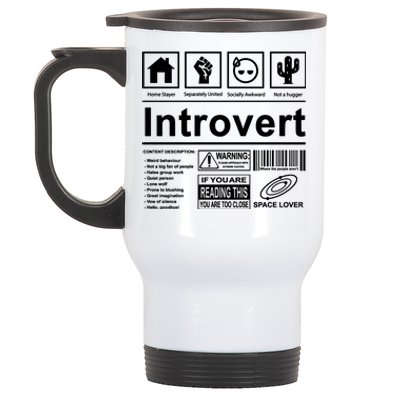 Introvert Label Funny Gift Stainless Steel Travel Mug