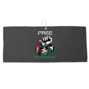 I Love Free Palestine Flag Save Gaza Strip Palestinian Large Microfiber Waffle Golf Towel