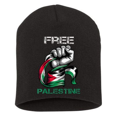 I Love Free Palestine Flag Save Gaza Strip Palestinian Short Acrylic Beanie