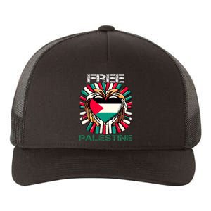 I Love Free Palestine Flag Save Gaza Strip Palestinian Yupoong Adult 5-Panel Trucker Hat