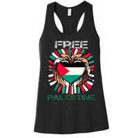 I Love Free Palestine Flag Save Gaza Strip Palestinian Women's Racerback Tank