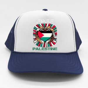 I Love Free Palestine Flag Save Gaza Strip Palestinian Trucker Hat