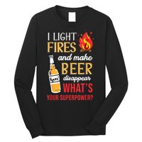 I Light Fires And Make Beer Disappear Funny Camping Long Sleeve Shirt