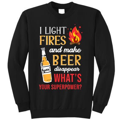 I Light Fires And Make Beer Disappear Funny Camping Sweatshirt